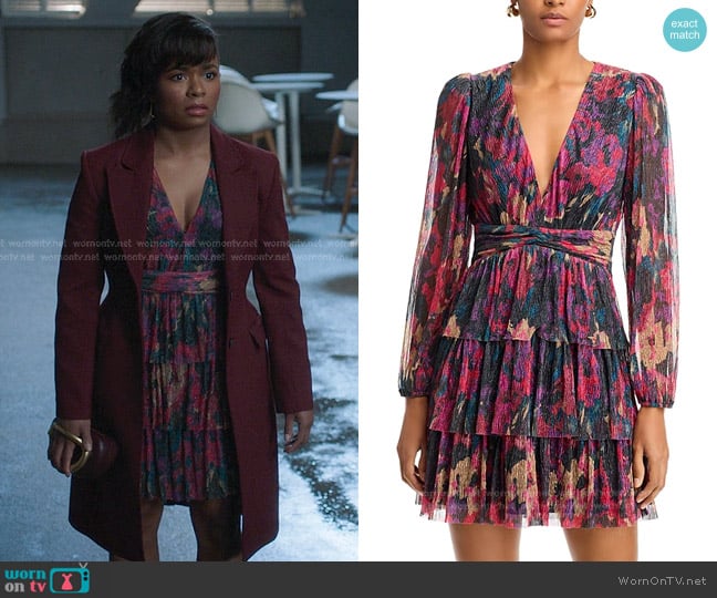 Aqua Tiered Mini Dress worn by Simone Griffith (Alexis Floyd) on Greys Anatomy