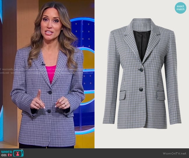 Rhiannon’s blue plaid blazer on Good Morning America