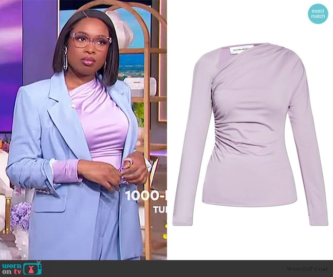 Victoria Beckham Long-Sleeved Asymmetric-Neck Top worn by Jennifer Hudson on The Jennifer Hudson Show