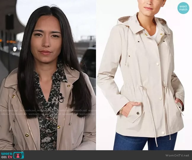 Charter Club Water-Resistant Hooded Anorak Jacket in Sedona Dust worn by Emilie Ikeda on Today