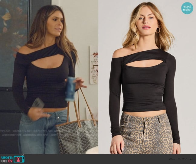 Windsor Feeling Chic Cutout One-Shoulder Top worn by Taylor Frankie Paul on The Secret Lives of Mormon Wives