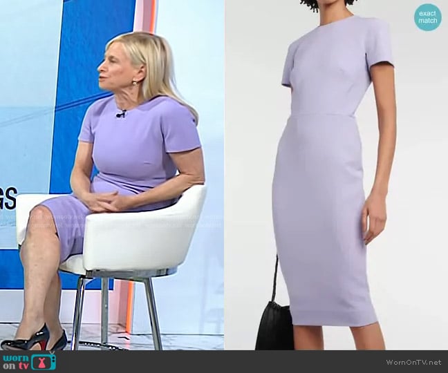 Victoria Beckham Wool-Blend Crêpe Midi Dress in Lavender worn by Dr. Elisa Port on Today