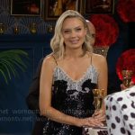 Abby’s black sequin dress with white lace on The Young and the Restless