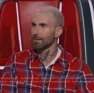 Adam Levine’s red plaid shirt on The Voice