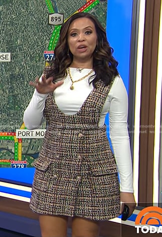Adelle’s tweed pinafore dress on Today