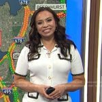 Adelle’s white embellished trim shirtdress on Today