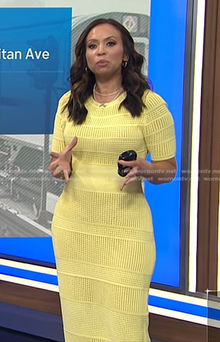 Adelle’s yellow short sleeve knit dress on Today
