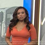 Adelle’s orange v-neck sheath dress on Today