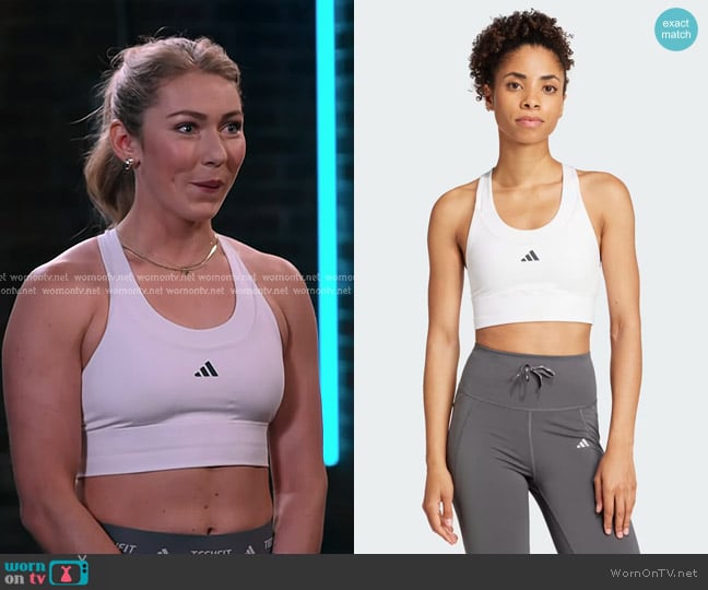 Adidas Run Pocket Medium Support Bra worn by Mikaela Shiffrin on The Voice