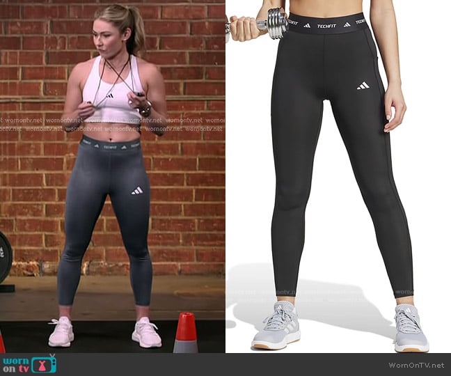 Adidas Techfit Stash Pocket Full Length Leggings worn by Mikaela Shiffrin on The Voice