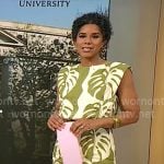 Adriana Diaz’s palm leaf print mini dress on CBS Mornings