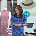 Adrianna’s blue floral print dress on Today