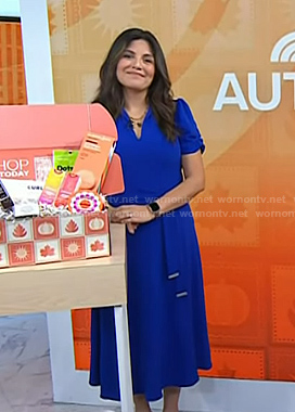 Adrianna's blue midi dress on Today