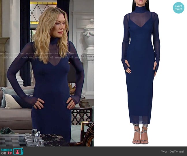 AFRM Shailene Mesh Bodycon Dress worn by Kristen DiMera (Stacy Haiduk) on Days of our Lives