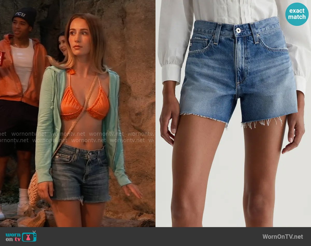 AG Jeans Halle Cutoff Denim Shorts worn by Josslyn Jacks (Eden McCoy) on General Hospital