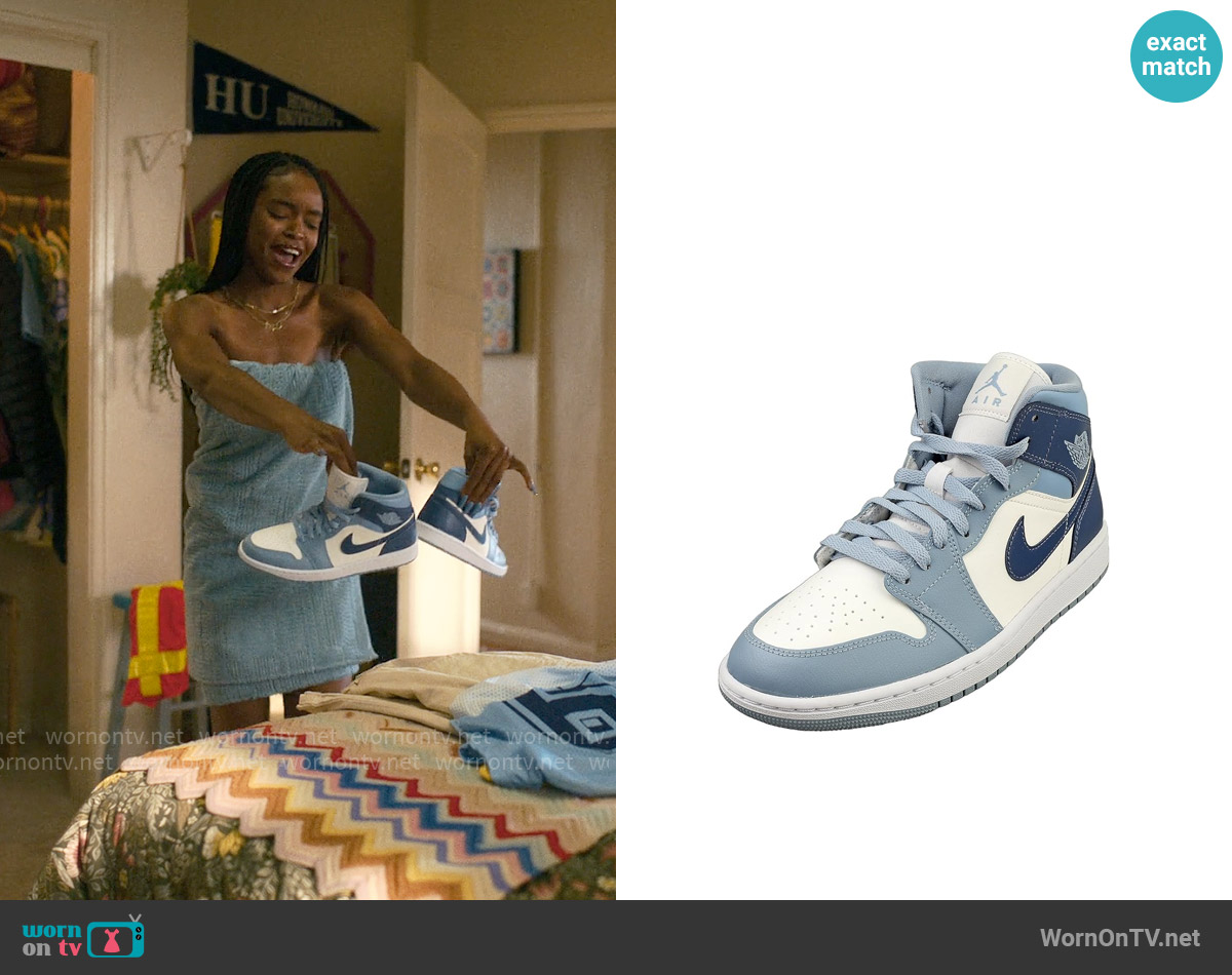 Nike Air Jordan Sneakers in Sail/Diffused Blue-blue Grey worn by Keisha Clark (Lovie Simone) on Forever