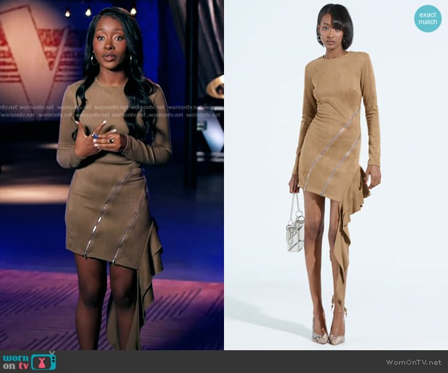Akira Touch Me Suede Dress worn by Kaiya Hamilton on The Voice