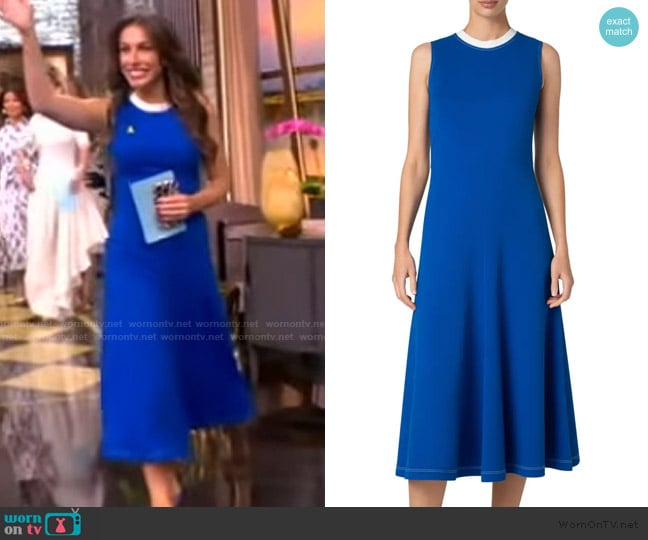 Akris Punto Contrast-Neck Sleeveless Signature Jersey Midi Dress worn by Alyssa Farah Griffin on The View