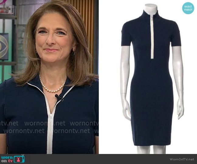 Akris Punto Wool Mini Dress worn by Jill Schlesinger on CBS Mornings