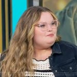 Alana Thompson’s stripe crochet knit top on Tamron Hall Show