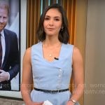 Ali Bauman’s light blue peplum dress on CBS Mornings