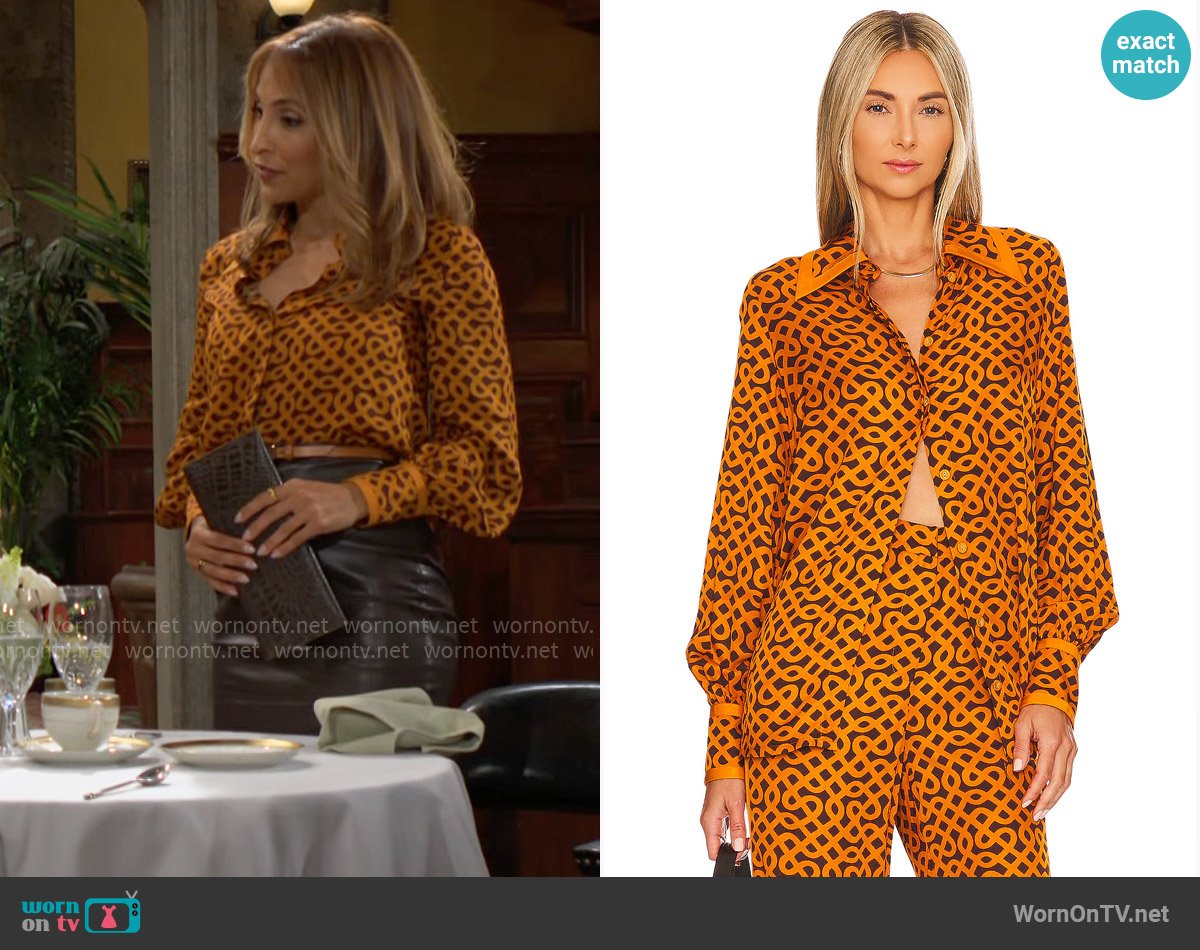 Alice McCall Akima Top worn by Lily Winters (Christel Khalil) on The Young and the Restless