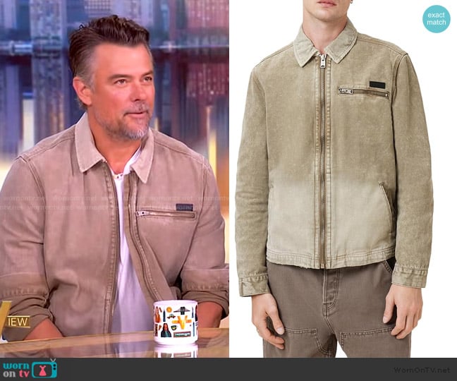 Josh Duhamel’s khaki zip front jacket on The View