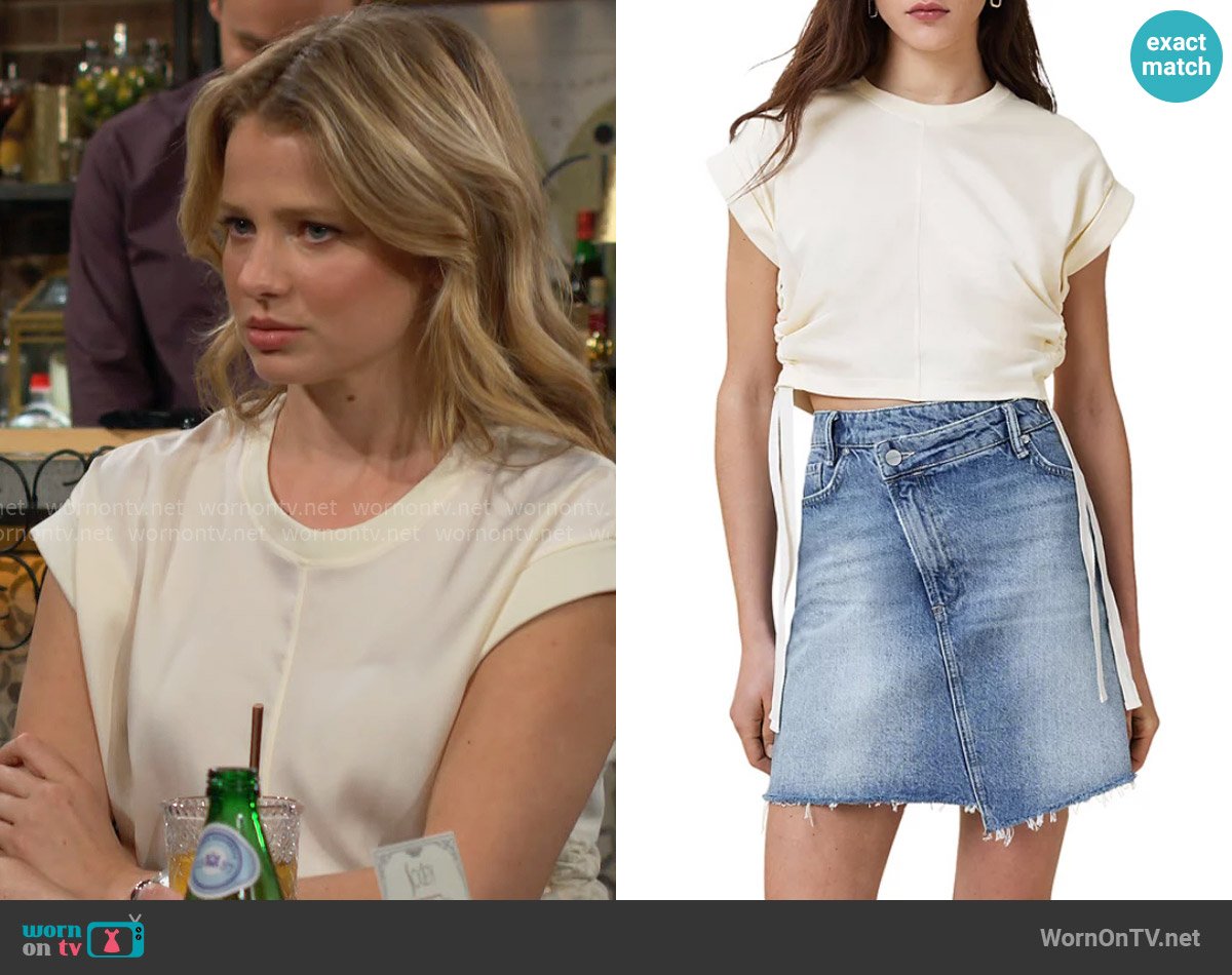 All Saints Mira Tee worn by Summer Newman (Allison Lanier) on The Young and the Restless