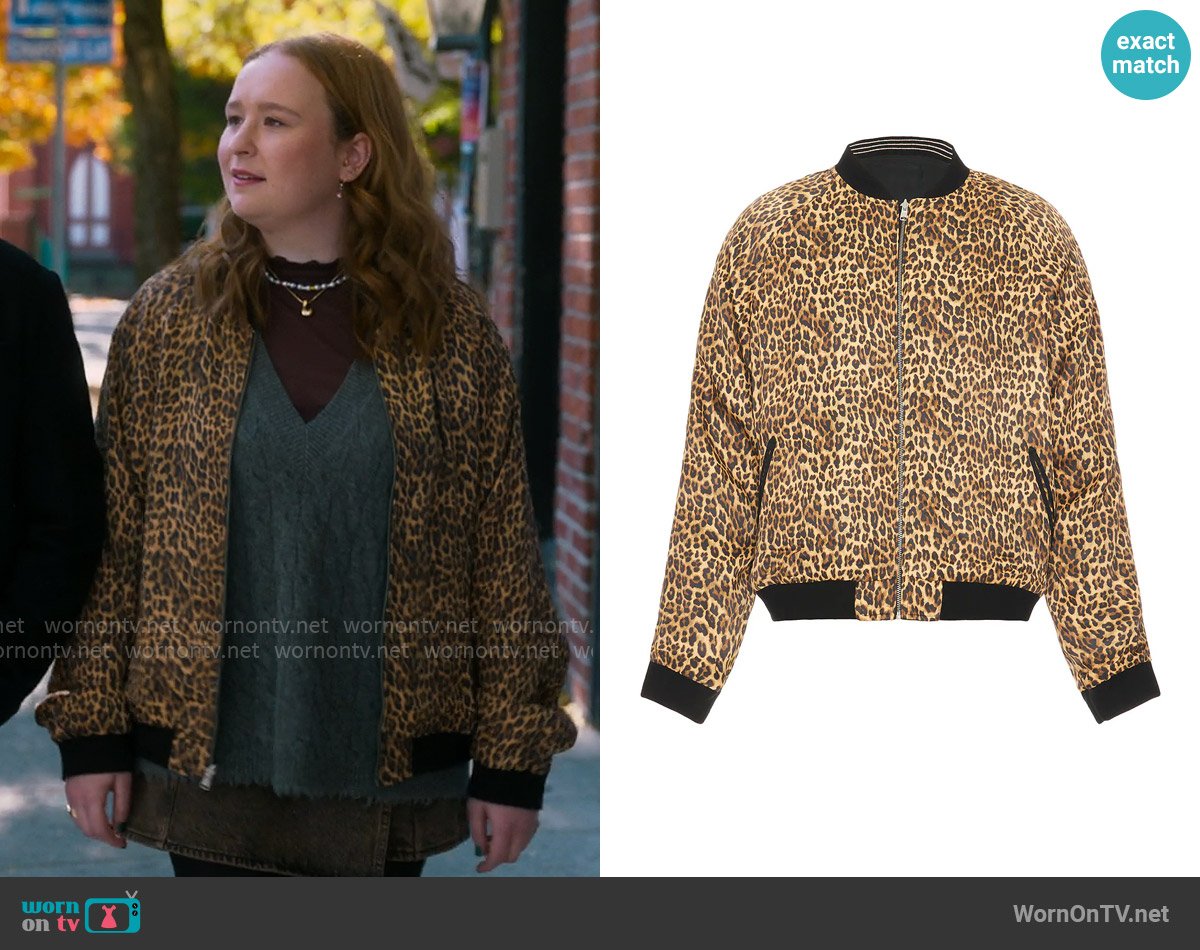 All Saints Rev Tour Bomber Jacket worn by Lila (Julia Lester) on The Four Seasons