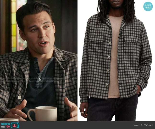 All Saints Alkame Relaxed Fit Check Button-Up Shirt worn by Eddie Diaz (Ryan Guzman) on 9-1-1