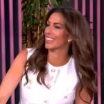 Alyssa’s white button front vest on The View