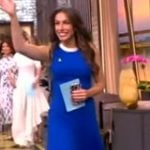 Alyssa’s sleeveless blue dress on The View