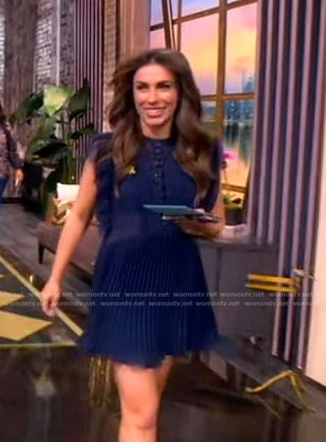Alyssa's navy lace mini dress on The View