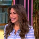 Alyssa’s blue striped polo on The View