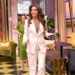 Alyssa’s beige double breasted blazer on The View