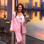 Alyssa’s pink satin blazer and pants on The View