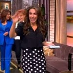Alyssa’s polka dot print skirt and puff sleeve blouse on The View