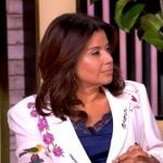 Joy’s white floral embroidered blazer on The View