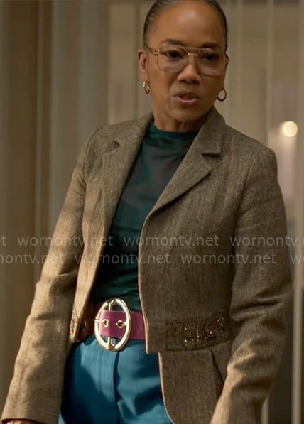 Amanda's embellished tweed blazer on Will Trent