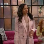 Amanda’s pink suit and lace top on The Young and the Restless