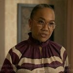 Amanda’s purple printed blouse on Will Trent