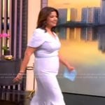 Ana’s blue ruffle hem dress on The View