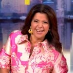 Ana’s pink floral print tie waist dress on The View