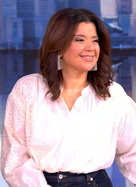 Ana’s white lace blouse on The View