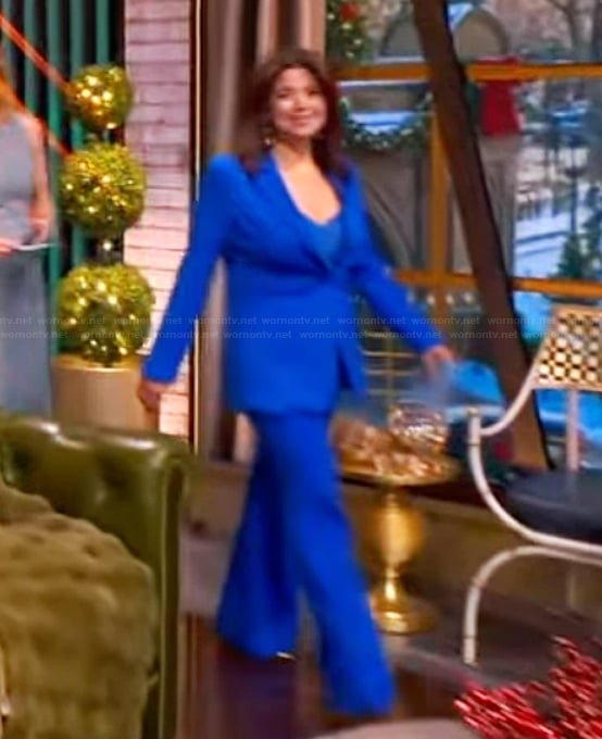 Ana's blue blazer and wide leg pants on The View