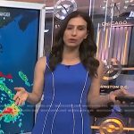 Angie Lassman’s blue piping sleeveless dress on NBC News Daily