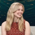 Angourie Rice’s brown floral print mini dress on Access Hollywood
