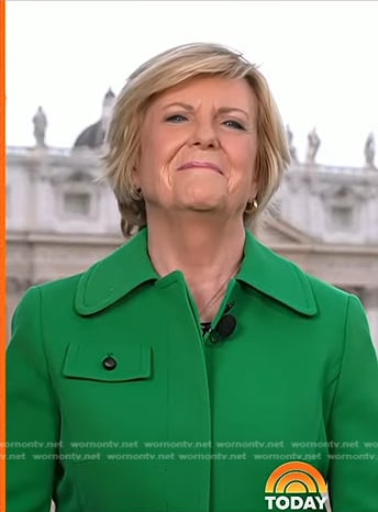 Anne Thompson’s green jacket on Today
