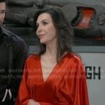 Anna’s red satin maxi dress on General Hospital