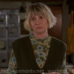Anne’s green floral long sleeved top on The Four Seasons